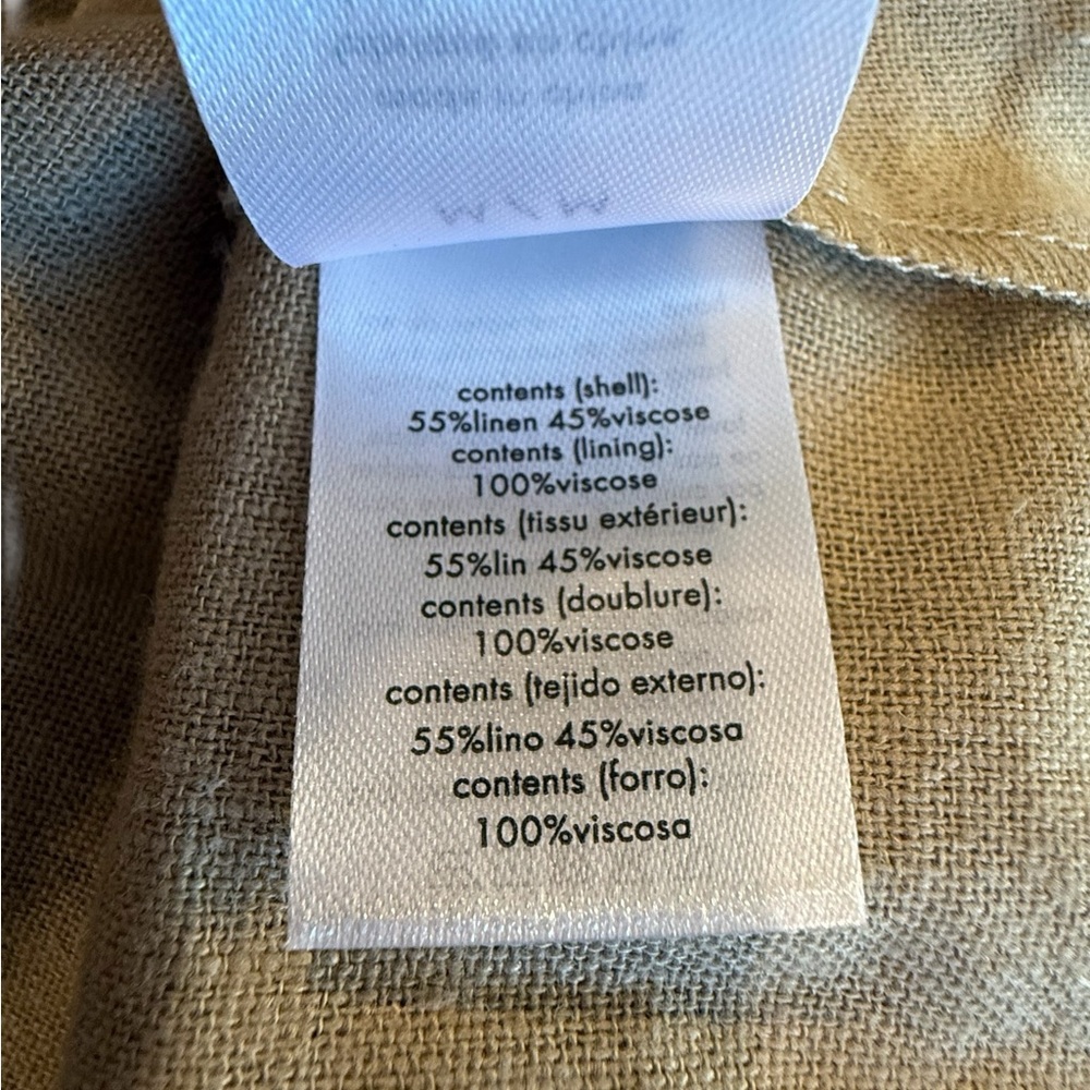 WeWoreWhat Revolve Tan Linen Blend A-Line Midi Strapless in SAFARI Pockets! Med - Picture 14 of 16
